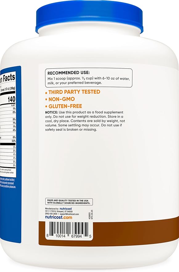 Nutricost Whey Protein Isolate (Mocha) 5LBS - Gluten Free &amp Non-GMO