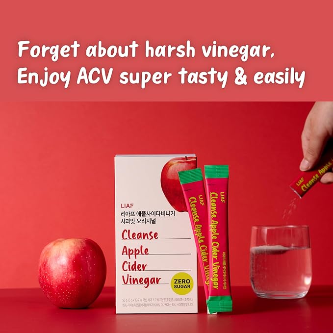 LIAF Apple Cider Vinegar | Variety Pack 3 Flavors Apple Lychee Lemon | 30 Individual Packets