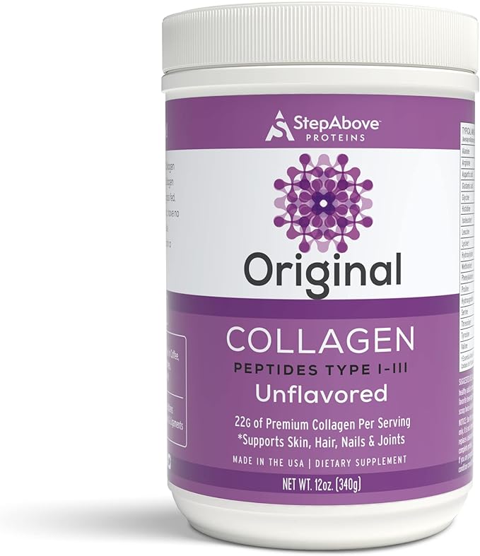 Original Collagen Peptides 100% Natural Bovine Premium Hydrolyzed Type I-III 12 Oz