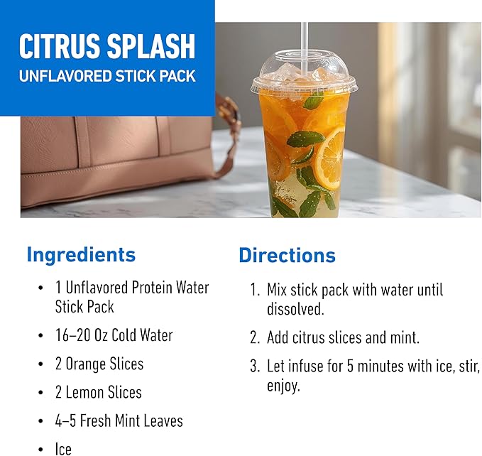 Isopure Clear Protein Stick Pack Unflavored 20 Count (Pack of 1)