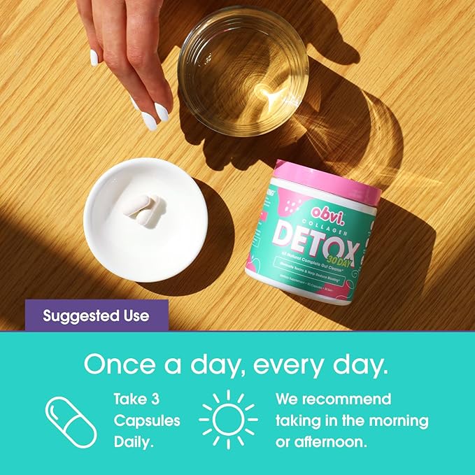 Obvi Collagenic Burn and Detox Colon Cleanse Supplement | Supports Metabolism Energy Focus| Promotes Digestive and Gut Health Bloating Relief Helps Remove Toxins