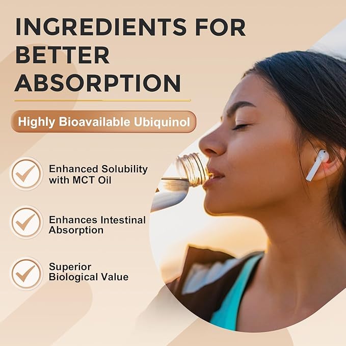 ZEBORA Ubiquinol CoQ10 200mg Softgels 4-in-1 Powerful Antioxidant for Heart and Vascular Health Essential for Energy Production Max Absorption Active Form of CoQ10 120 Softgels