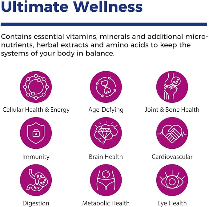 Xtendlife Total Balance Women's Premium Extra Strength Daily Multivitamin &amp Mineral - 90+ Nutrients for Complete Immune Heart Digestive and Cellular Health - 30 Day Supply