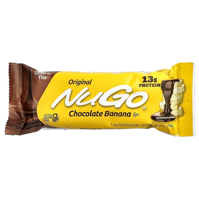 NuGo Nutrition Protein Bars Chocolate Banana 15 Bars 1.76 oz (50 g) Each