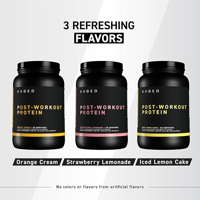 Kaged Post Workout Protein Powder | Strawberry Lemonade | Whey Protein Creatine Glutamine &amp Betaine | Re Recovery Drink | Supports Muscle Building | Supplements for Men &amp Women | 20 Servings