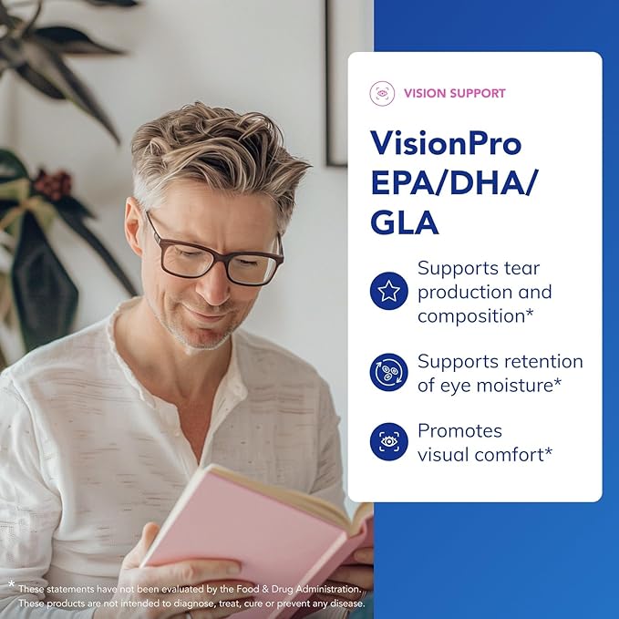 Pure Encapsulations VisionPro EPA/DHA/GLA | Supports Natural Tear Production and Retention of Eye Moisture* | 180 Softgel Capsules