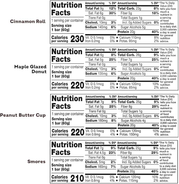 ONE Protein Bars Sampler Variety Pack Gluten Free with 20g Protein and 1g Sugar Pantry Staples 2.12 oz (8 Count)