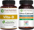 Pure Nutrition Vitamin D3 K2 120 + Ultra Calcium 90 Bundle