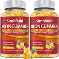 2 Pack Vegan 80MG Iron Supplement Gummies for Women &amp Men - Vitamin A C B for Adults &amp Kids - Blood &amp Builder &amp Energy Support for Iron Deficiency Anemia 120 Counts Pineapple Flavo