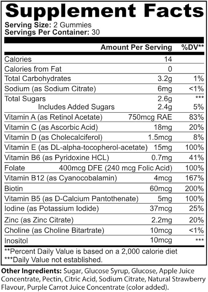 Multivitamin Gummies for Women &amp Men | with Vitamins A C D E B6 B12 Zinc | 120 Count (Pack of 2)