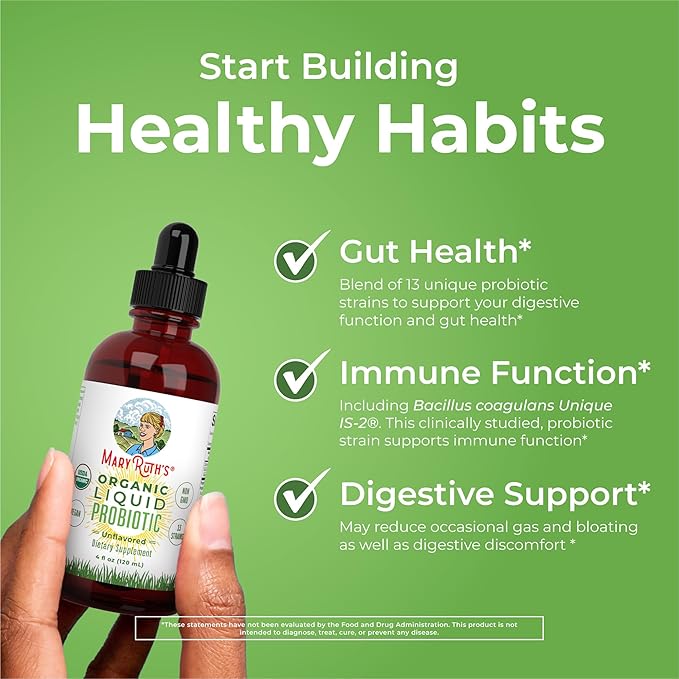 MaryRuth's Morning Multivitamin +Hair Growth (Peach Mango 30oz) Nighttime Multimineral (Coconut 32oz) &amp Probiotic Drops (4oz) | Vegan Vitamins for Beauty Bedtime Routine &amp Wellness | Non-