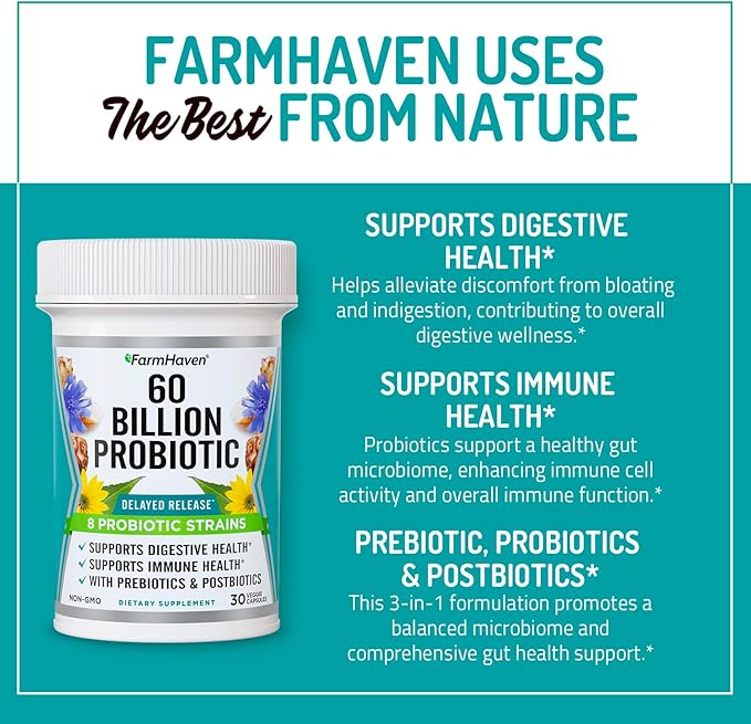 FarmHaven Magnesium Glycinate &amp Malate Complex and 60 Billion CFU Probiotic
