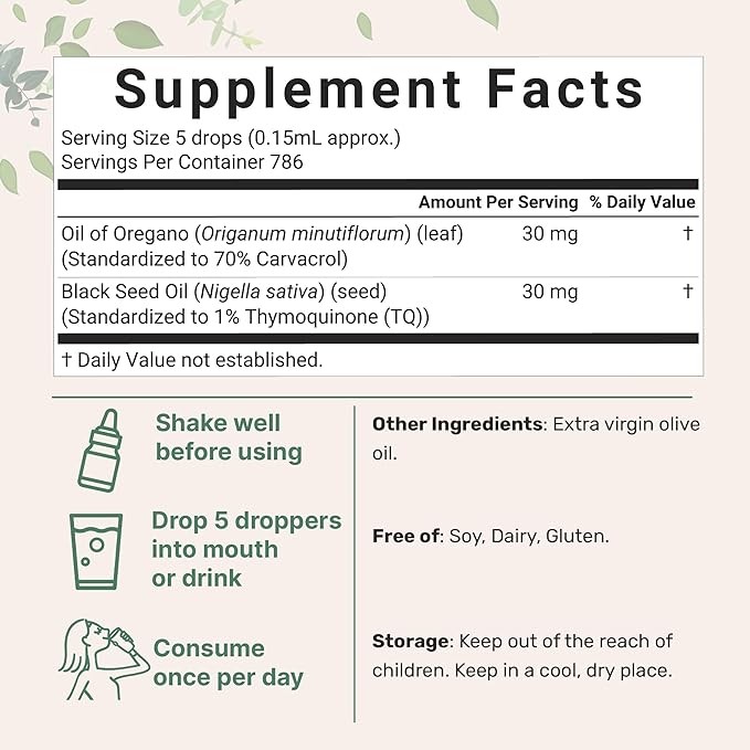 Micro Ingredients 8-in-1 Multi Collagen Powder &amp Oil of Oregano with Black Seed Oil Drops | Bundle | Hydrolyzed Peptides + Biotin Hyaluronic Acid &amp Vitamin C | Ultra High Thymoquinone + Carv