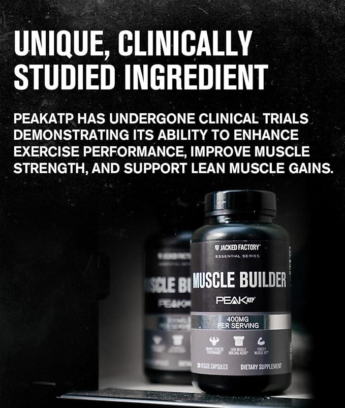 Jacked Factory Build PM Night Time Muscle Builder &amp Sleep Aid (60 Capsules) &amp Essentials Muscle Builder - Daily Strength Builder for Men with Peak ATP (30 Capsules)