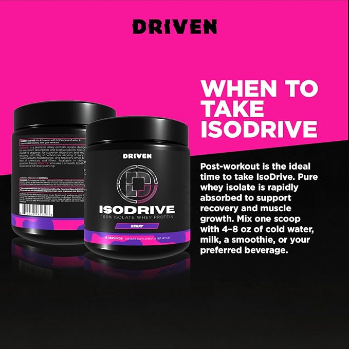 Driven Nutrition ISODRIVE Premium Whey Isolate (1lb Berry)