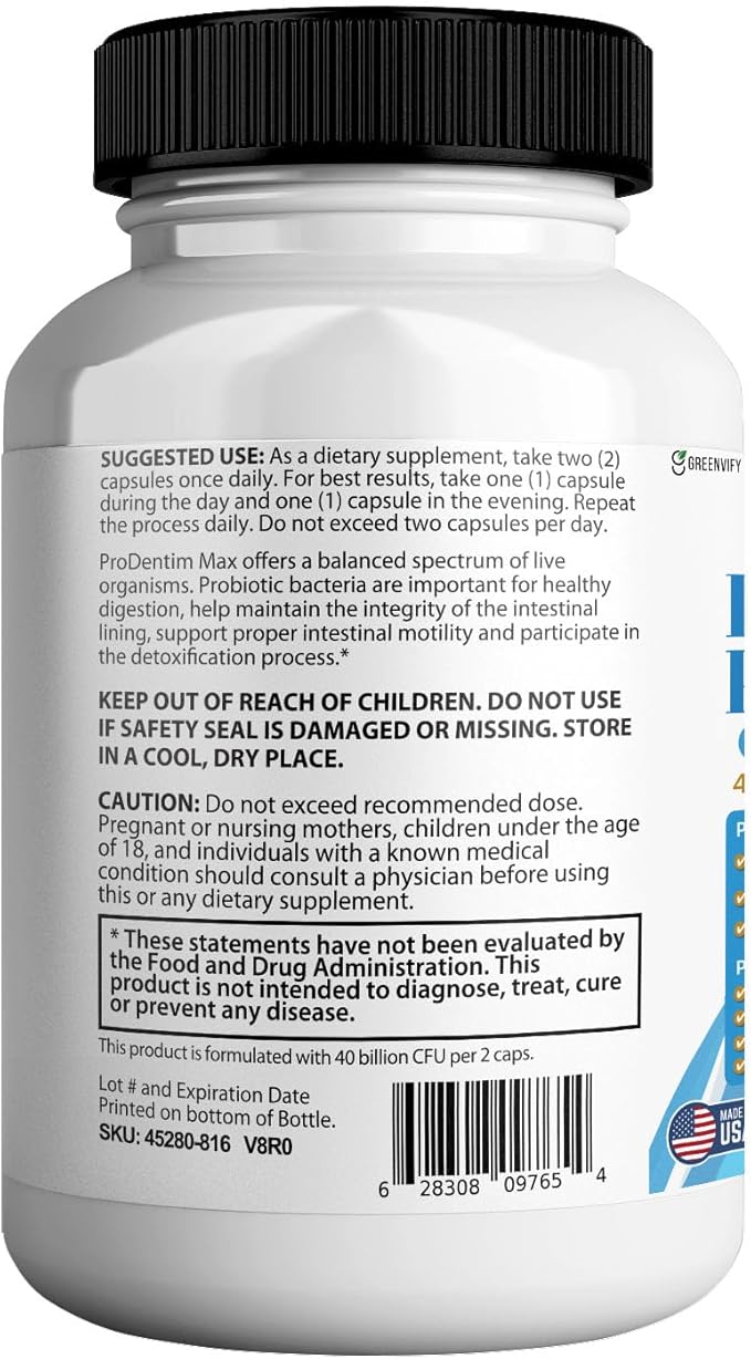 DentalSmile ProbioticMax Advanced Oral Probiotic Supplement 40 Billion CFU 60 Capsules Gluten Free (5)