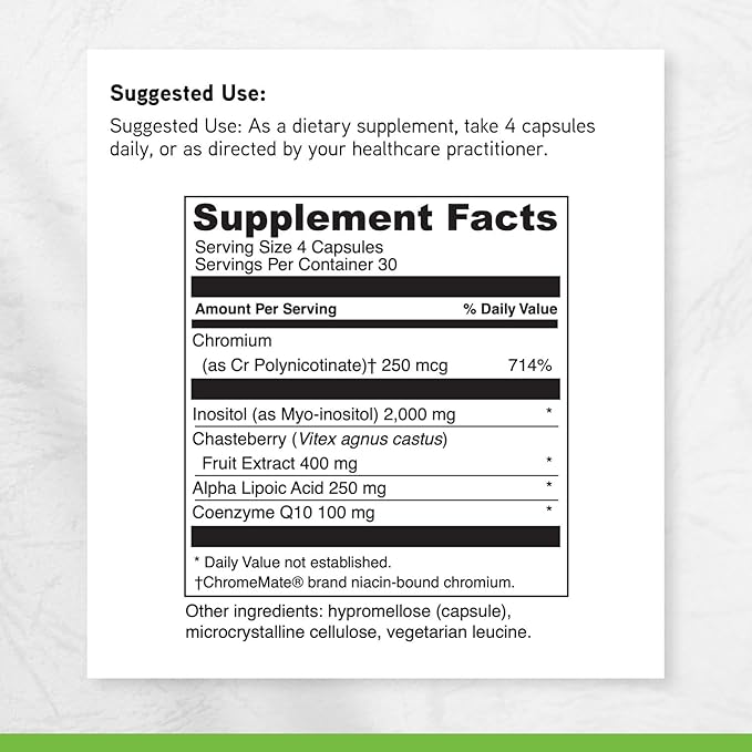 DAVINCI Labs - Inositol + Vitex Plus - A Dietary Supplement to Support Hormone Balance and Healthy Ovarian Function - Vegetarian Gluten Free Soy Free - 120 Capsules