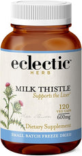 Eclectic Milk Thistle 600 Mg Fduv with Glass Blue 120 Count