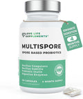 MultiSpore® Plus (Bacillus Coagulans &amp Bacillus Subtilis) Spore Based Probiotic | 120 Capsules - 4 Month Supply | Bloating Relief/Gut Health | Includes Digestive Enzymes &amp Prebiotic Inulin | U