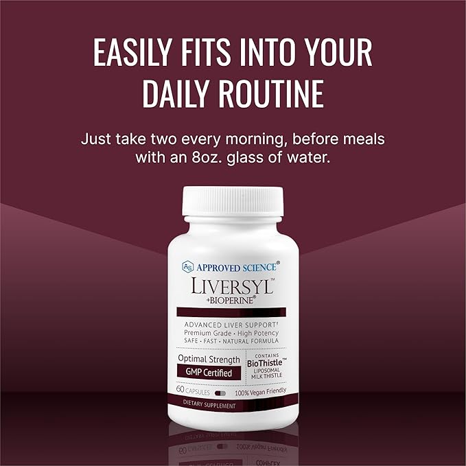 Approved Science Liversyl - Milk Thistle Artichoke Extract and Bioperine - Vegan - 360 Count - 6 Month Supply - Made in USA
