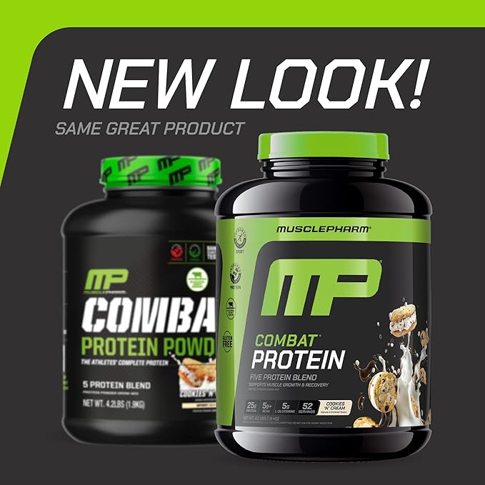MusclePharm Combat Protein Powder Cookies ‘N’ Cream Flavor &amp Creatine Monohydrate Powder for Pre Workout Muscle Builder &amp Post Workout Muscle Recovery