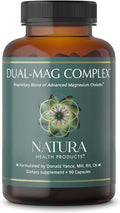 Natura Health Products Dual-mag Complex Supplement - Promotes Cardiovascular Neurological and Immune Health - Featuring Albion’s Magnesium Bisglycinate Buffered Chelate (90 Capsules)