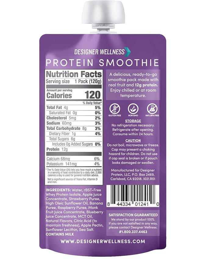 Designer Wellness Protein Smoothies Super Fruits Variety and Mixed Berry Bundle
