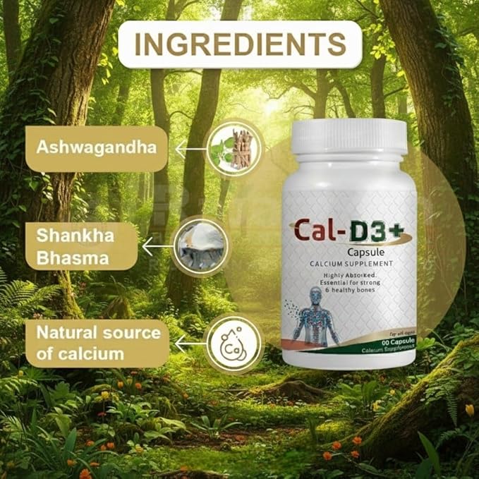 Cal-D3+ Capsules | Calcium Supplement | Essential for Strong &amp Healthy Bones | 30 Capsules