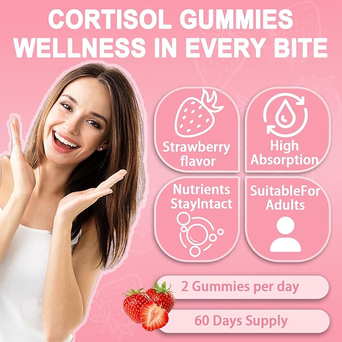 Veil Cortisol Gummies for Women - Cortisol Supplements Gummies - Strawberry Flavor - 60count(1pc)
