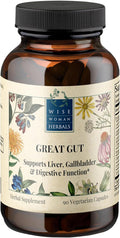 Wise Woman Herbals Great Gut (Formerly Hepacaps) Pure Non-GMO Herbal Blend with Milk Thistle Supports Healthy Gallbladder &amp Digestion Liver Detox Natural Cleanse 90 Veg Caps