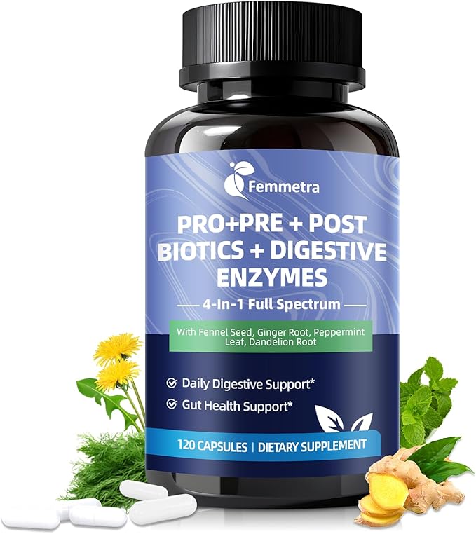 Digestive Enzymes Postbiotics Prebiotics Probiotics for Women Men 200 Billion CFU 36 Probiotic Strains - Complete Gut Digestive Regularity Gas Bloating &amp Immune Support Supplement Vegan 60