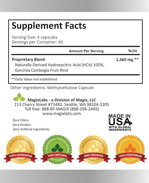 100% HCA Ultra Extreme Garcinia Cambogia Extract – 100% Pure All Natural – The Ultimate Fast Action Supplement