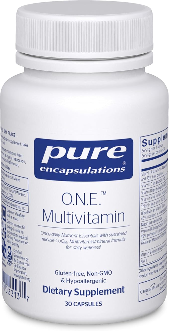 Pure Encapsulations O.N.E. Multivitamin - Once Daily Multivitamin with Antioxidant Complex Metafolin CoQ10 and Lutein to Support Vision Cognitive Function and Cellular Health* - 30 Capsules