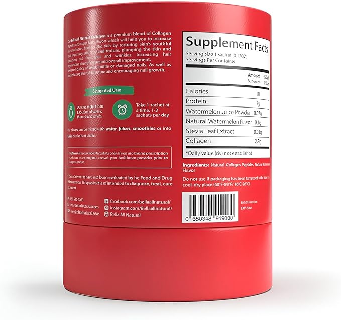 Bella All Natural Watermelon Collagen Powder
