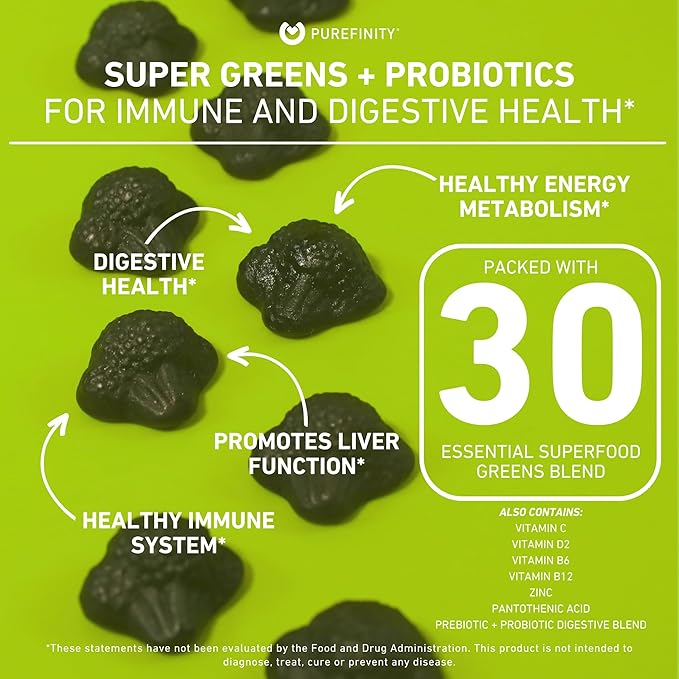 PUREFINITY Tart Cherry and Super Greens Gummies Bundle (Uric Acid Flush &amp Cleanse with Your Daily Greens)