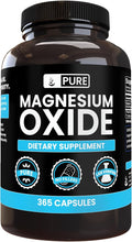 Pure Original Ingredients Magnesium Oxide No Magnesium Or Rice Fillers Always Pure Lab Verified (365 Capsules)