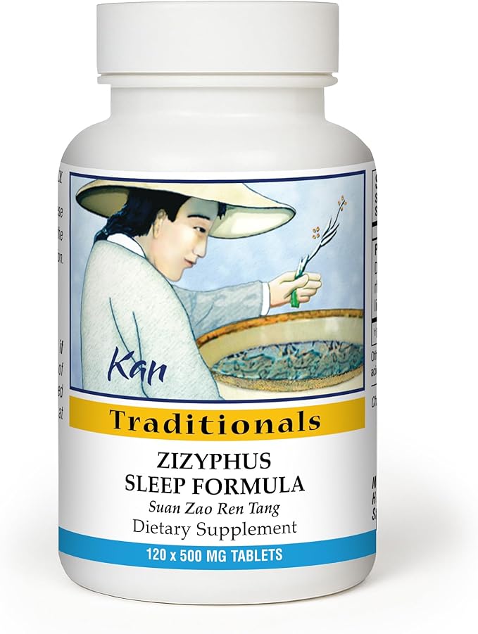 Kan Herbs Company Zizyphus Sleep Formula – Traditional Chinese Herbal Blend for Nighttime Balance and Relaxation Support Promotes Overall Well-Being and Harmony Herbal Supplement 120 Tablets