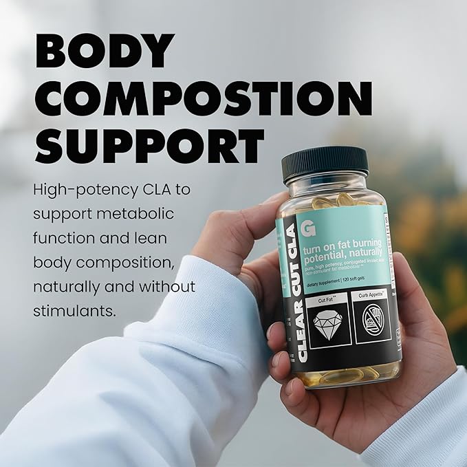 Gains in Bulk Clear Cut CLA Pure Conjugated Linoleic Acid Supplements for Men &amp Women to Support Body Composition &amp Fitness Goals Gluten Free Vegan Non GMO 1000 MG per Capsule 30 Serving