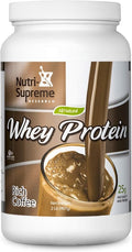 NUTRI-Supreme Whey Protein Powder Coffee Flavor Dairy Cholov Yisroel 2 Pound