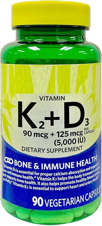 SEDLAV Vitamin K2 (90mcg) + D3 (125mcg) Vegetarian Capsules 90 Count + Sticker Combined Nutrient Support in Daily Capsule Format