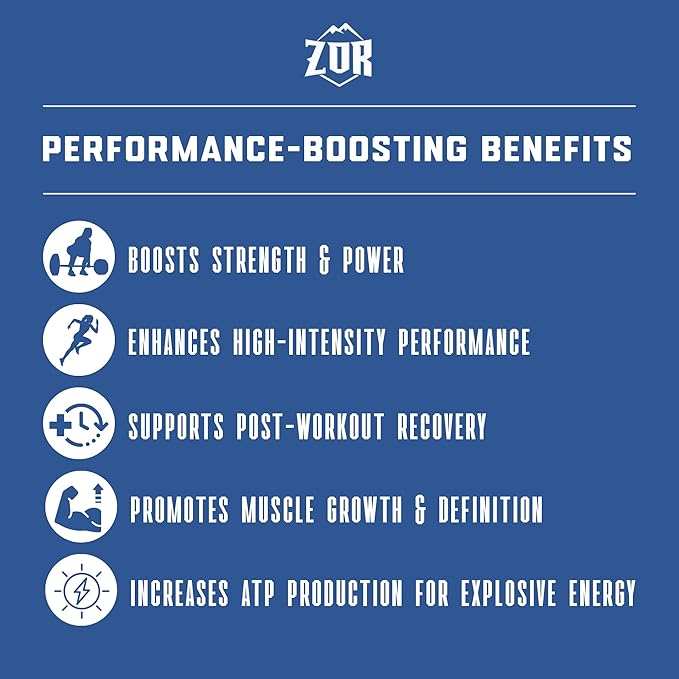 ZOR Micronized Creatine Monohydrate Powder 5000mg – Pure Unflavored Sugar-Free Non-GMO – Supports Muscle Growth Strength Recovery &amp Endurance – 60 Servings