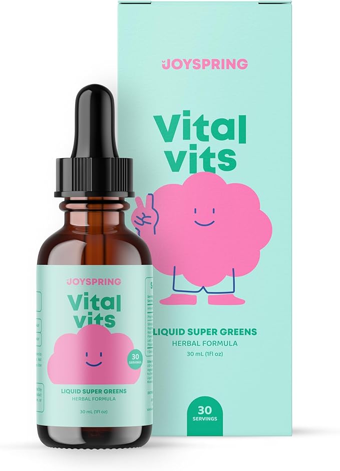 JoySpring Daily Multivitamin with Burdock Root &amp Elderberry Bundle | Kids Vitamins Naturally Sourced Non-GMO Non-Alcoholic Liquid Formula Immunity Health Support | Vegan &amp Vegetarian Supple