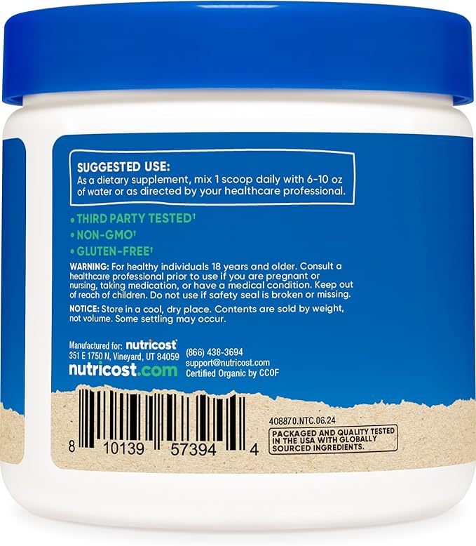 Nutricost Organic Milk Thistle (Silybum Marianum) 8 oz per Container (Unflavored) - Non-GMO Gluten-Free