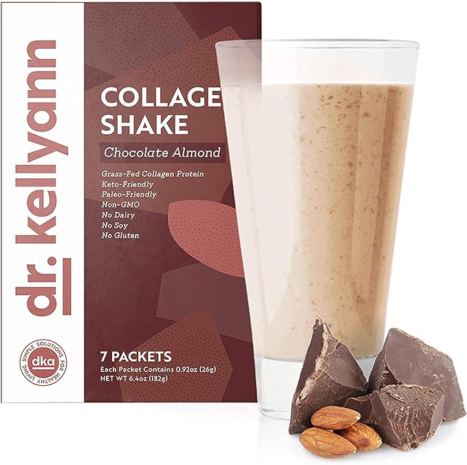 Dr. Kellyann Keto Chocolate Almond Shakes (7 Servings) – Grass-Fed Collagen Protein Keto &amp Paleo-Friendly Gluten-Free