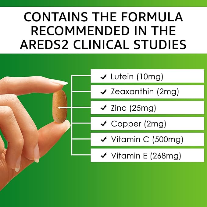 Vision Defender AMD AREDS2 Eye Vitamins – Exact AREDS 2 Formula with Lutein &amp Zeaxanthin Vitamins C &amp E Zinc 25 mg &amp Copper – Once Daily Vegan Eye Health Supplement 90 Tablets