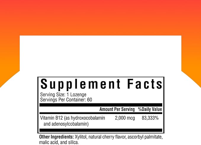 Seeking Health Hydroxo-Adeno B12 2000 mcg Methyl-Free Supports Energy Focus methylation Detox &amp homocysteine. Vegan Vegetarian (60 lozenges)
