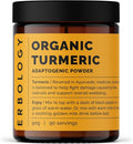 Erbology Organic Turmeric Powder 3.2 oz - 90 Servings - 5.5% Curcumin - No Additives or Preservatives - Sustainably Sourced Straight from Farm in India - Vegan - GMO-Free