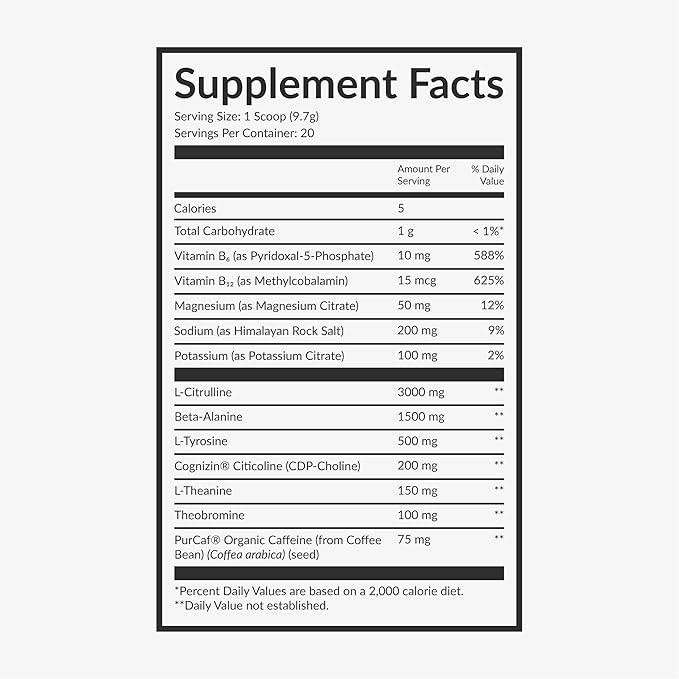 Beam Pre Workout Powder – Pre Workout Supplement with Organic Caffeine 350 mg Electrolytes &amp Nootropic Focus Support No Sugar Pre Workout for Women &amp Men Blue Raspberry Flavor 20 Servings