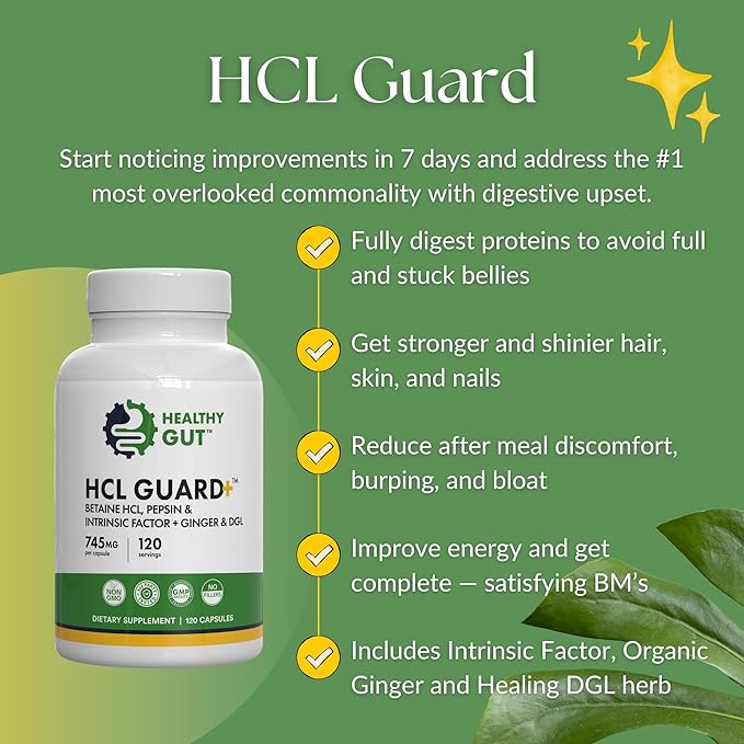 Healthy Gut Magnesium HP 90 Capsules and HCL Guard 120 Capsules
