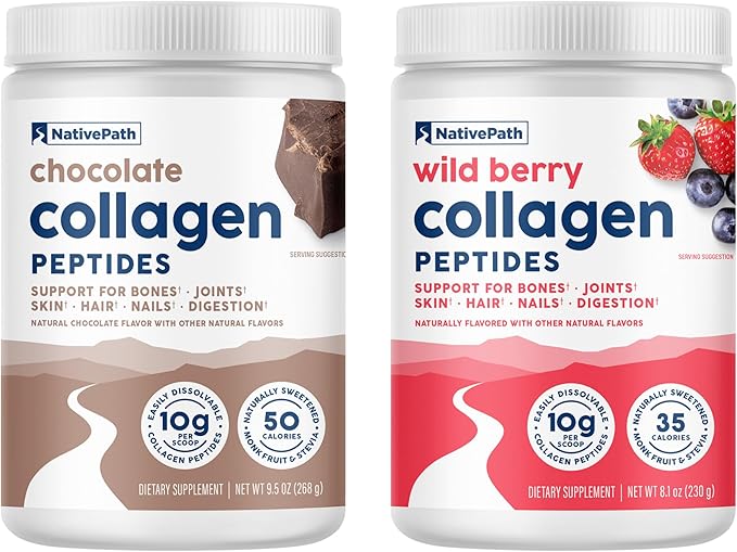 NativePath Chocolate and Wild Berry Collagen Peptides Bundle